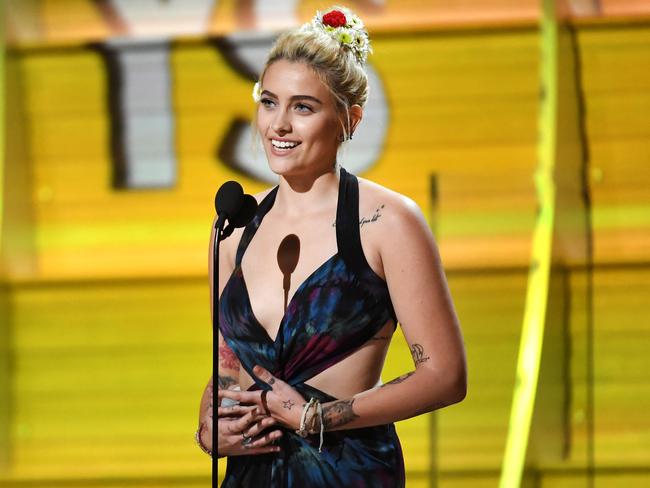 Paris Jackson speaks onstage during The 59th GRAMMY Awards at STAPLES Center on February 12, 2017 in Los Angeles, California. Picture: Getty