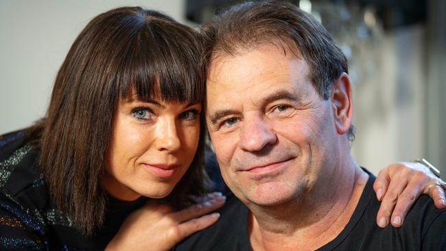 John Setka and Emma Walters pictured in Melbourne after John pled guilty to harassing his wife and was put on a good behaviour bond. Picture: Mark Stewart