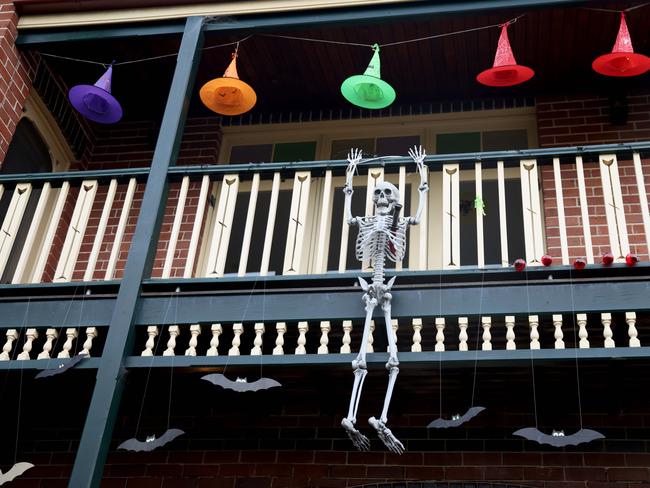 Houses on Renwick St in Drummoyne dressed up for Halloween. Picture: Damian Shaw