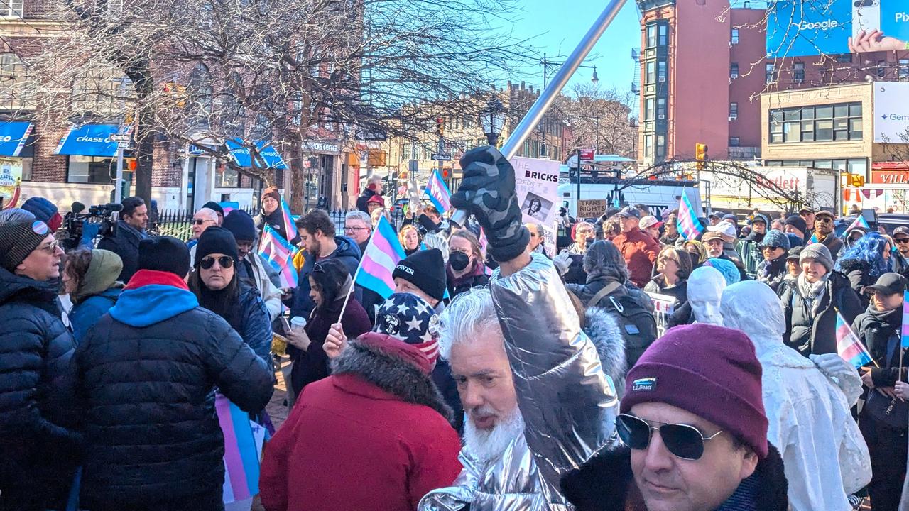 Protesters filled the monument. Picture: Shannon Power