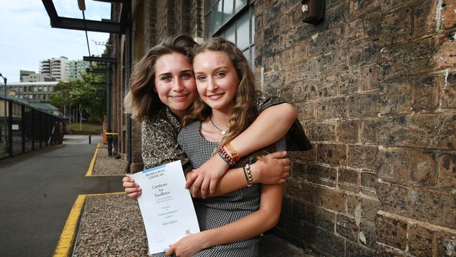 Maya Chambros and her sister Julia Chambros. Maya came first in the HSC in Polish last year and this year Julia came first in HSC Polish. Picture: Richard Dobson