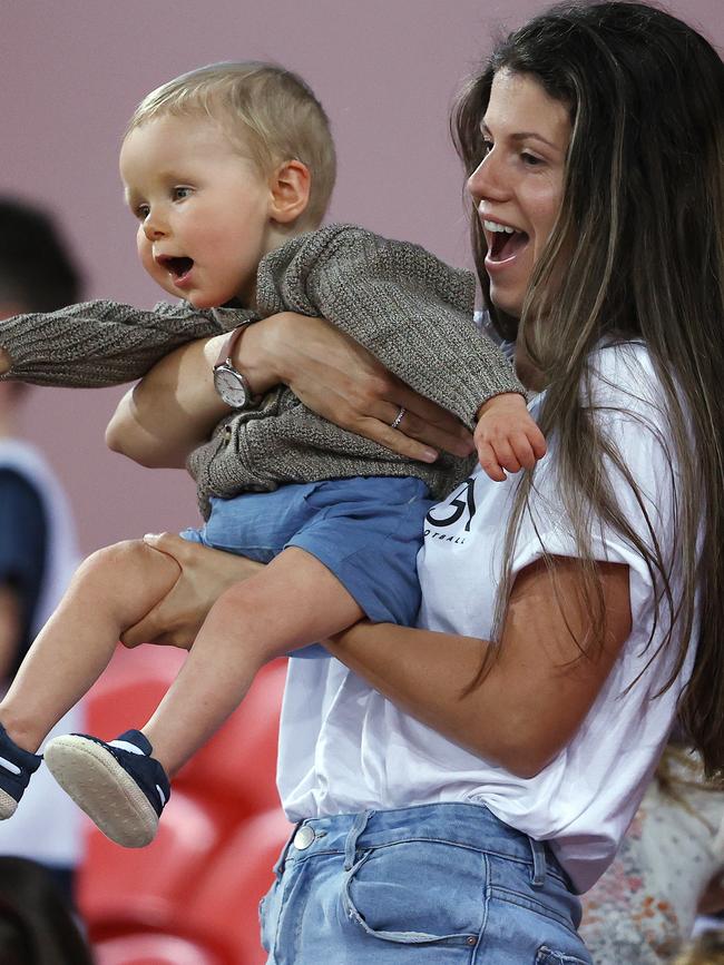 Levi enjoying himself at the footy.