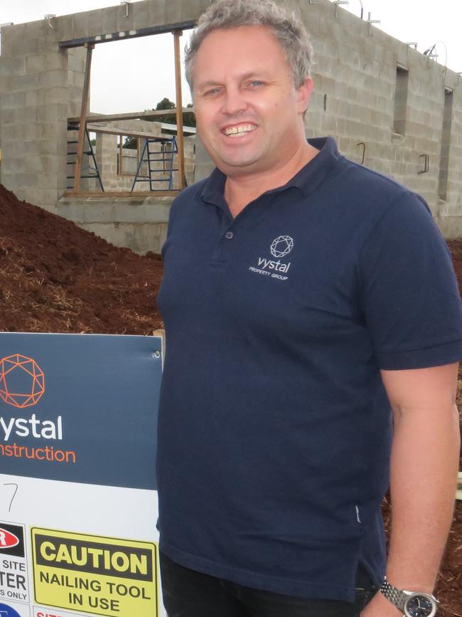 Vystal Construction director Martin Graham on a building site at Atherton.