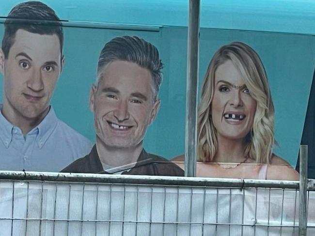 Erin Molan shared the ad on her Instagram, writing, ‘LMAO … Good morning to everyone EXCEPT the person who did this to my face on a massive bus’. Picture: Instagram.