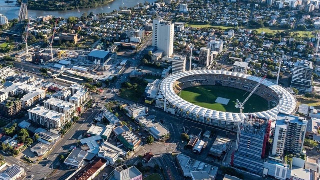 An artist’s impression of the Gabba ahead of the Brisbane 2032 Olympic and Paralympic Games. Image: Queensland government