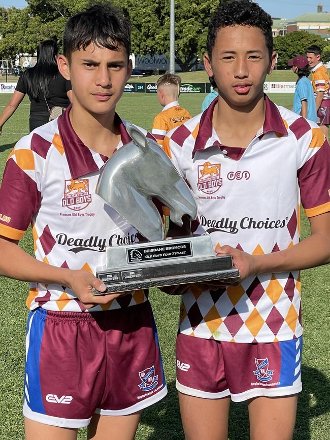 Wavell SHS captain Maihi Pene with Cruz Molo.