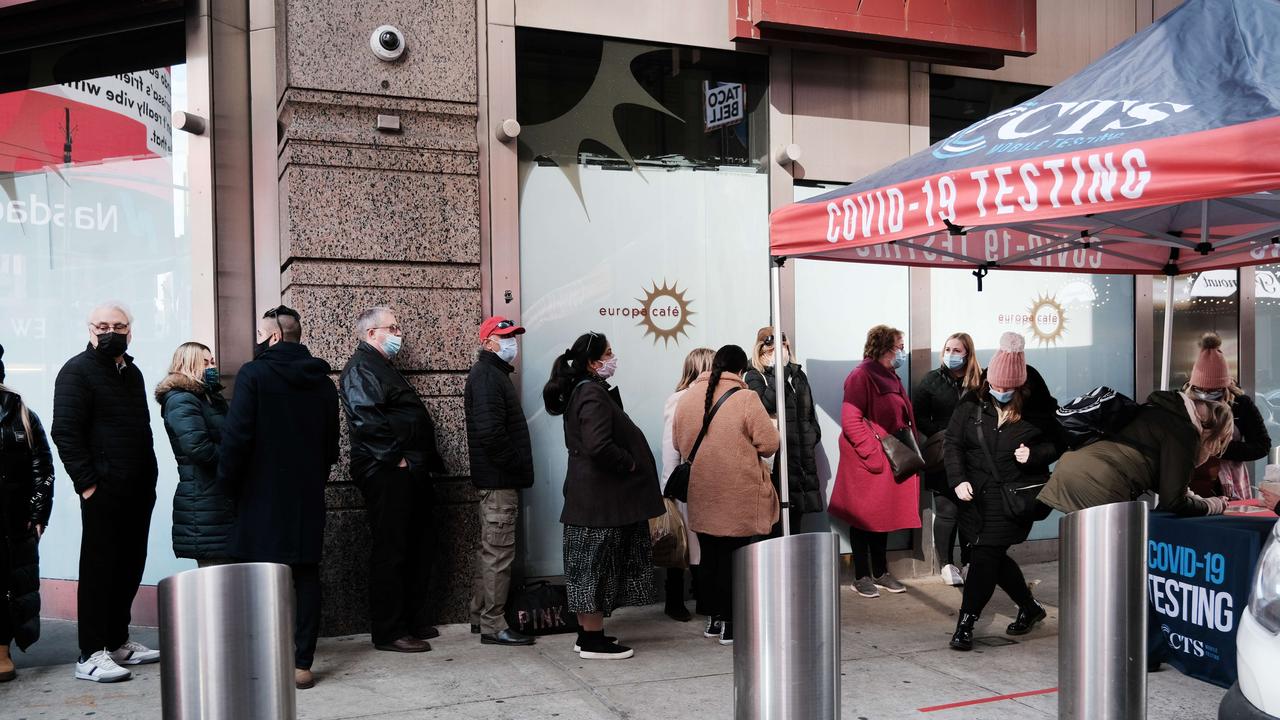 New Yorkers line up to get tested for Covid-19. Picture: Getty Images/AFP