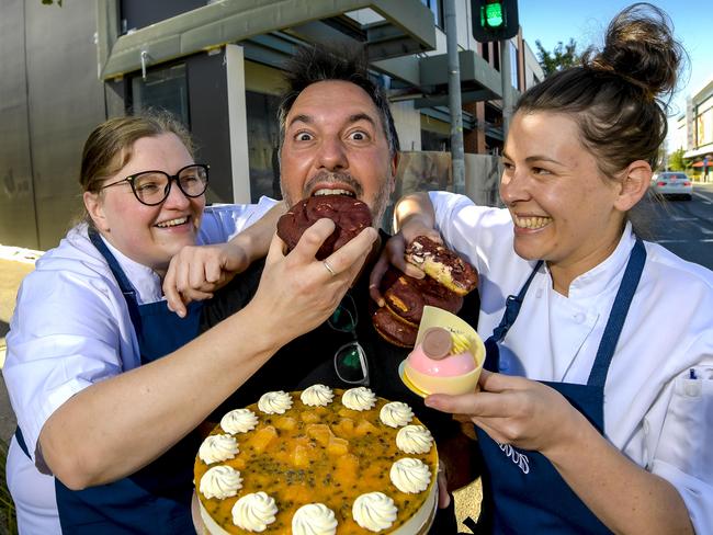 JANUARY 29, 2024St Louis House of Fine Ice Cream & Dessert is one of ten new businesses coming to Prospect Rd, Prospect. Victoria Willis, George Karamalis and Lydia Schofield.Picture: RoyVPhotography