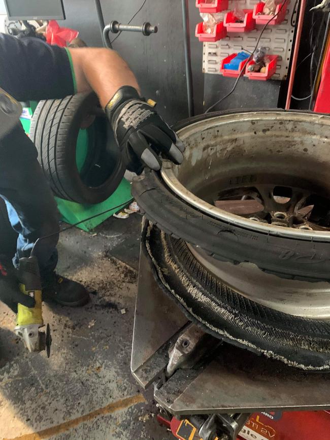 Fingal Bay Service Station and Tyres were inundated with people needing their services after hitting a number of potholes from the rain. Picture: Supplied.