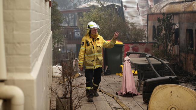 The grim scene in Cobargo on Wednesday. Picture: Gary Ramage