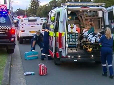 Emergency services were called to the scene on Sunday. Picture: Nine News