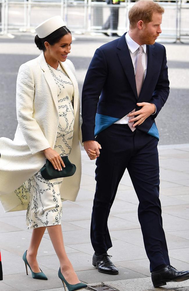 Harry and Meghan attend a Commonwealth Day Service at Westminster Abbey. Picture: Ben Stansall/AFP