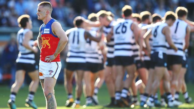 Geelong proved too good for the Lions at GMHBA Stadium. Picture: Getty Images