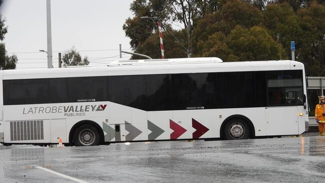 The bus driver and 20 high school students who were aboard were not injured. Picture: LVI &amp; CA/Facebook