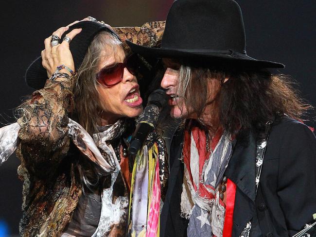 AEROSMITH perform live at the Brisbane Entertainment Centre. Steven Tyler frontman for aerosmith. MANDATORY PIC CREDIT: MARC ROBERTSON.