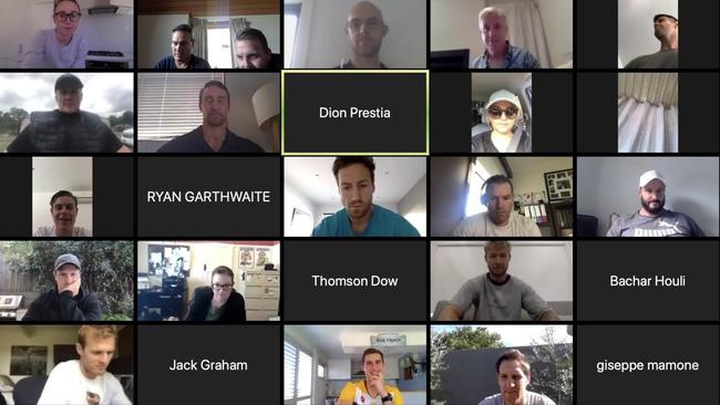 Richmond players are staying fit and connected via the video chat app Zoom.