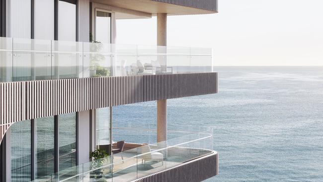 An artist’s impression of the $118m Miles Residences at Kirra Beach.