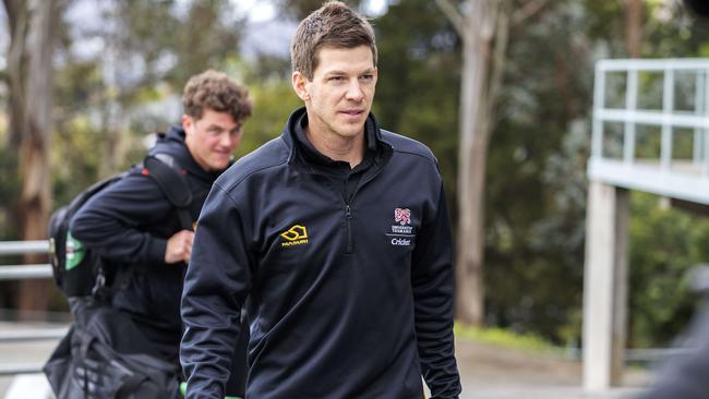 Tim Paine at Queenborough Oval in Hobart. Picture: Chris Kidd