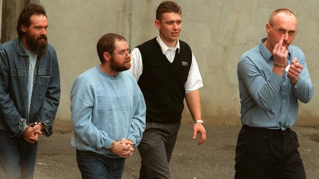 Haydon, left with John Justin Bunting, a security guard and Robert Joe Wagner.