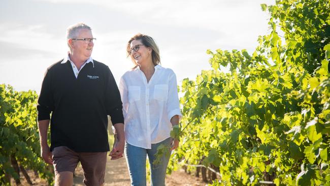 Winemaker Simon Sorby Adams and his wife Jillian Sorby Adams in the Barossa Valley.