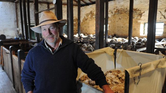 Keyneton farmer Joe Keynes in his wool shed.