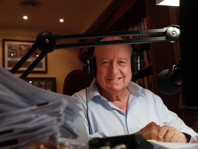 The broadcaster on his last day as a radio broadcaster at 2GB.