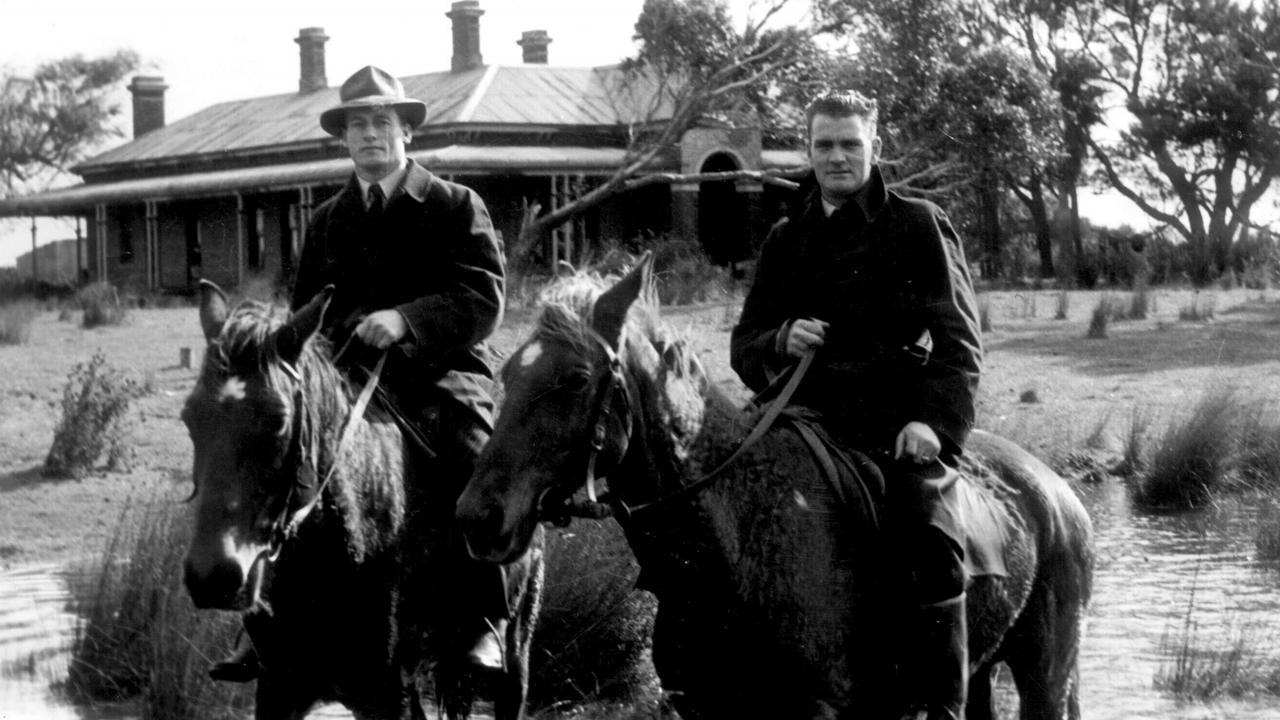 Searchers setting out from Tullaree homestead to look for heiress Margaret Clement, who came to be known locally as the Lady of the Swamp, in 1952.