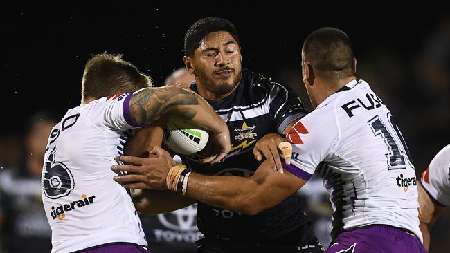 How coach Paul Green uses the blockbusting Jason Taumalolo (C) is the biggest question coming out of North Queensland. Picture: Getty