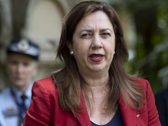 BRISBANE AUSTRALIA - NewsWire Photos DECEMBER 3, 2021: Queensland Premier Annastacia Palaszczuk addresses the media at a press conference at Parliament House. NewsWire / Sarah Marshall