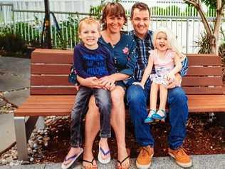 Arianna Baczynskis with mum Bonnie, father Elliot and brother Oren, 5. Ari likes to dress up as princesses in the hospital as she started losing her hair and had bloating caused by treatment.