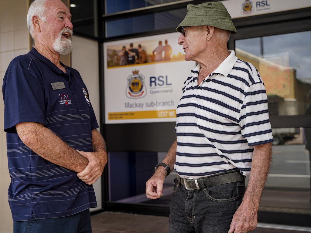 Mackay RSL Sub-branch president Ken Higgins with member Robert Virgin, both men veterans of the Vietnam War. Picture: Heidi Petith