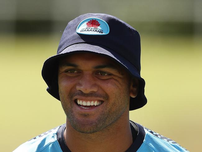 Karmichael Hunt during the NSW Waratahs Super Rugby captain's run at Brookvale Oval, Sydney. Picture: Brett Costello
