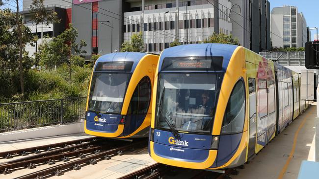 Light rail outside Gold Coast University Hospital. Picture Glenn Hampson