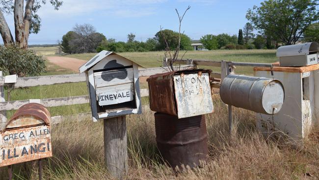 Letterboxes at the entrance to Pinevale, where the Stoccos were captured. Picture: Lisa Minner