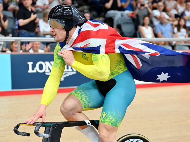 Matt Glaetzer had to endure a late change in handlebars before winning gold. Picture: Justin Setterfield/Getty Images