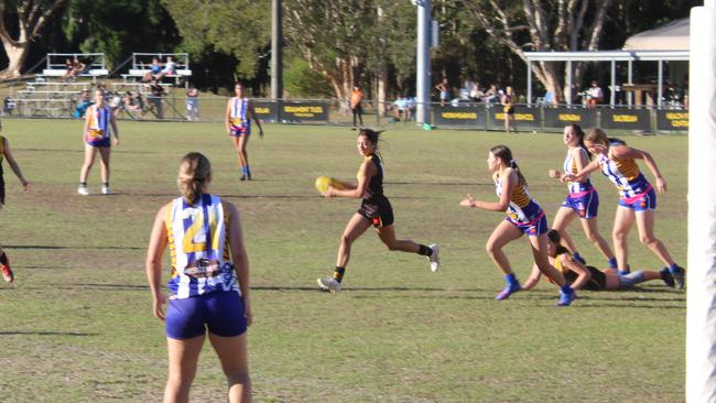 Tweed Coast Northern Rivers prepare for a goal.