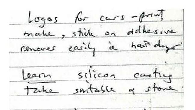 Potter’s strategies were discovered in letters at a campsite 140km south of Cairns, on August 28, 2010 – the year police officers investigated a tip-off about his possible location. Picture: Queensland Police.