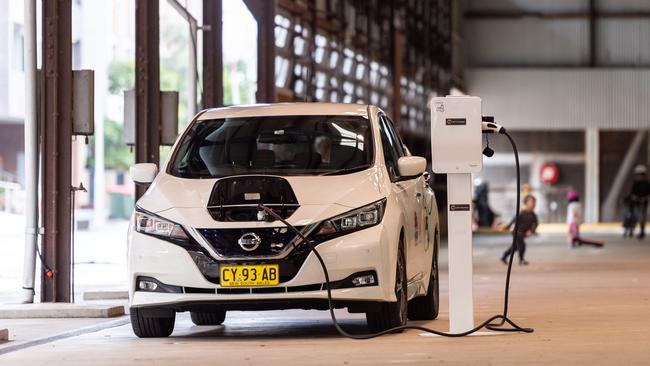 Electric vehicles pictured at Blacksmith’s Workshop at Carriageworks. Picture: Monique Harmer