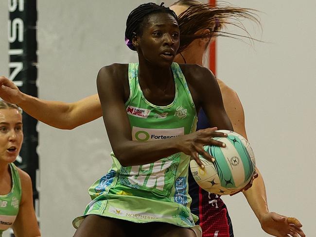 Ruth Aryang during the Suncorp Team Girls Cup in March, prior to the injury. Picture: Sarah Reed/Getty Images
