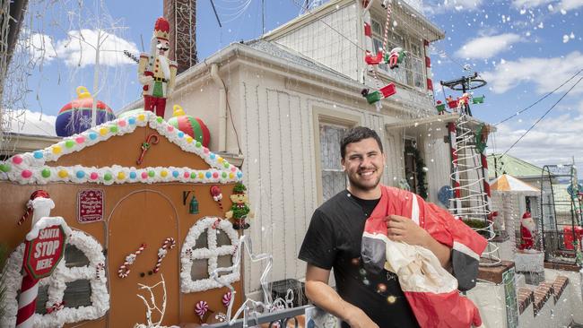 Giancarlo (Johnny) Rigoli who feels a bit deflated after complaints against his Christmas display at West Hobart. Picture: Chris Kidd. Picture: Chris Kidd