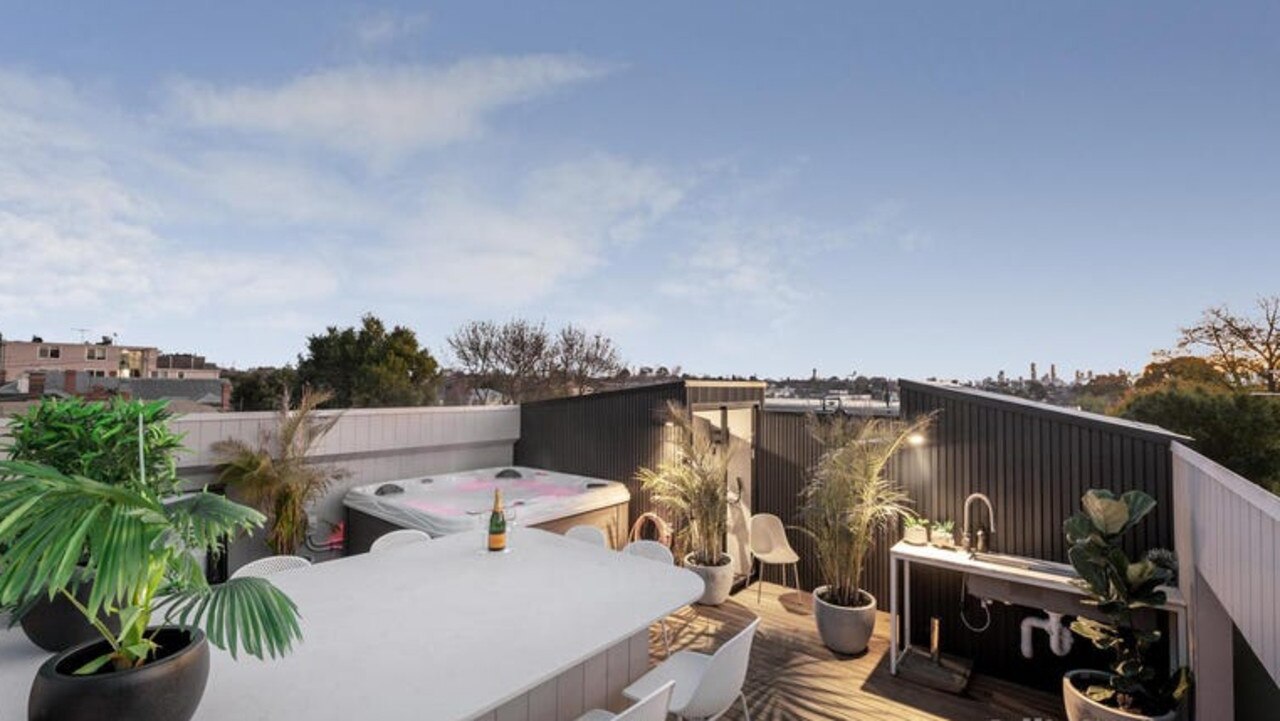 The rooftop deck also has Melbourne city views.