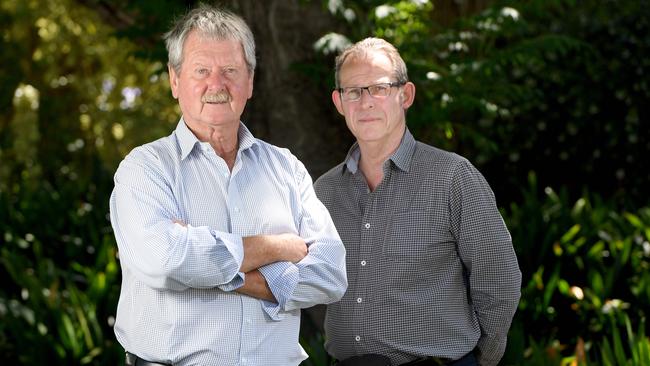 Murray Bridge mayor Brenton Lewis with council CEO Michael Sedgman. Picture: Naomi Jellicoe