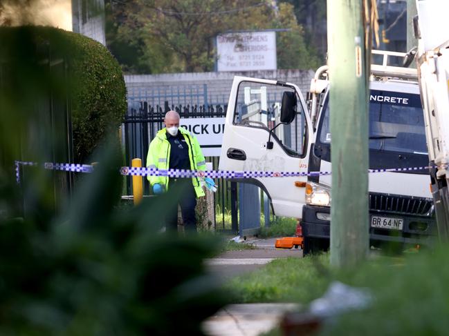 The shooting crime scene on Donald St in Yennora. Picture: NewsWire / Damian Shaw