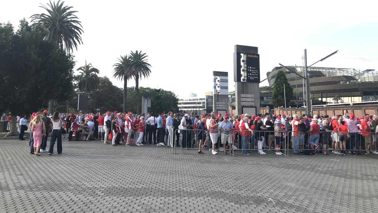 You only usualy see these SCG queues for cricket Tests. Photo: News.com.au.