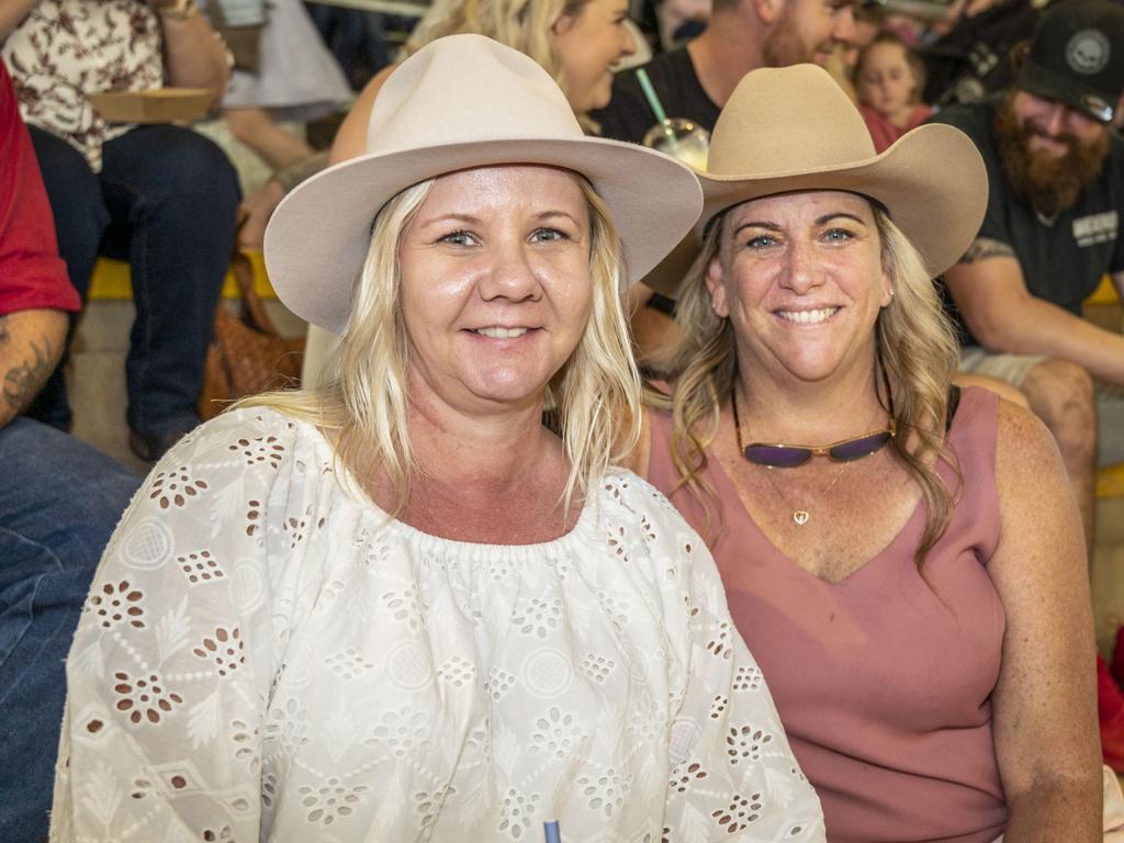 Allison McClean (left) and Vicki Hailstone at Meatstock, Toowoomba Showgrounds. Friday, April 8, 2022. Picture: Nev Madsen.