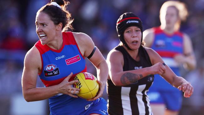 Bulldogs star Emma Kearney in action against Collingwood. Picture: Michael Klein