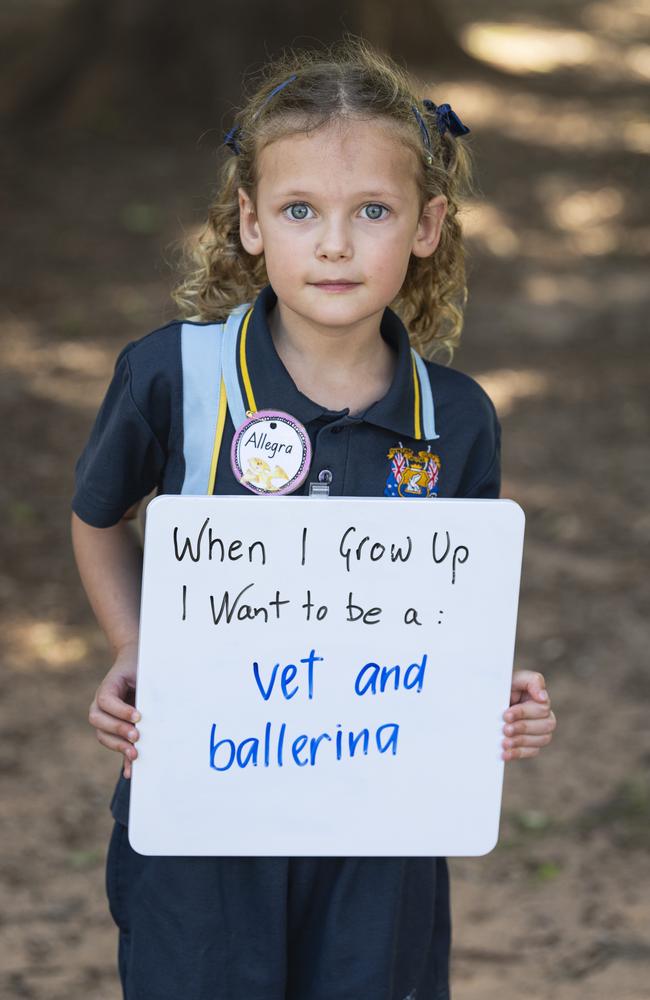 Toowoomba Christian College prep student Allegra on the first day of school, Tuesday, January 28, 2025. Picture: Kevin Farmer