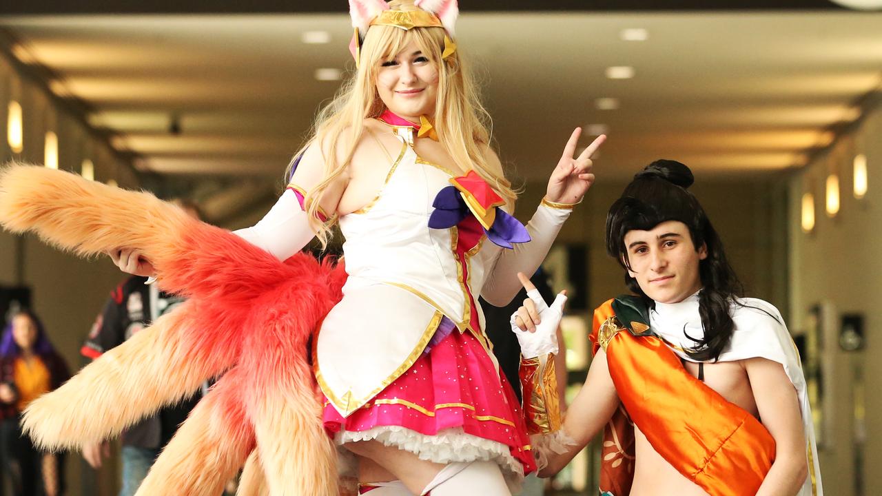 Grace Koch and Lochie De Graaff at the Oz Comic-Con from the Brisbane Exhibition &amp; Convention Centre. Picture: Zak Simmonds