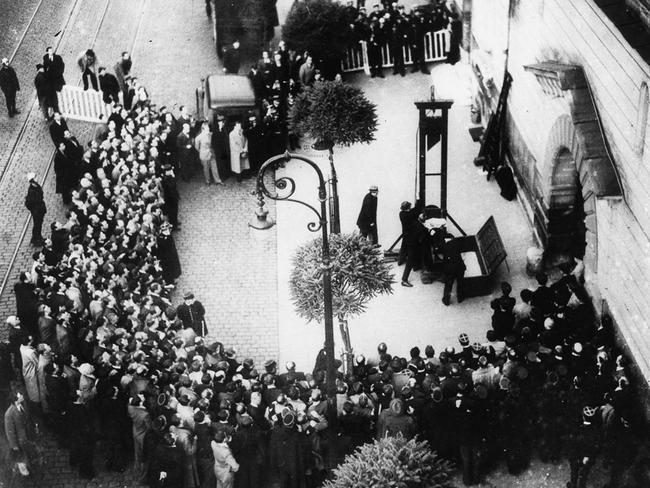 The death of Eugen Weidmann, in France in June, 1939, the last person publicly executed by guillotine.