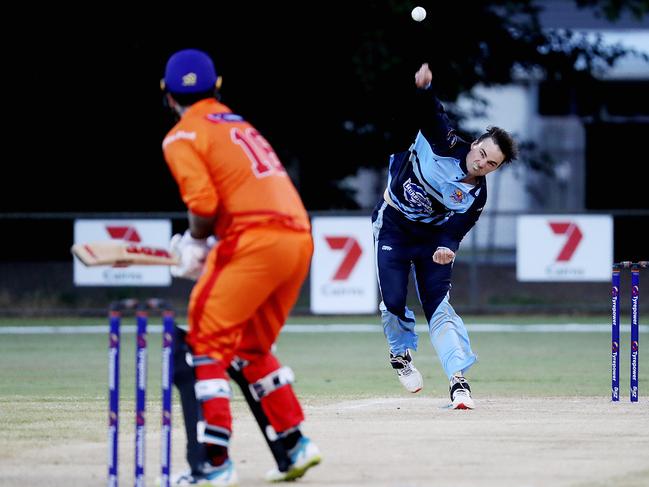 Barrier Reef Big Bash Game 1: Badgers v Hurricanes at Griffiths Park. Hurricanes' Luke McAvoy. Picture: Stewart McLean